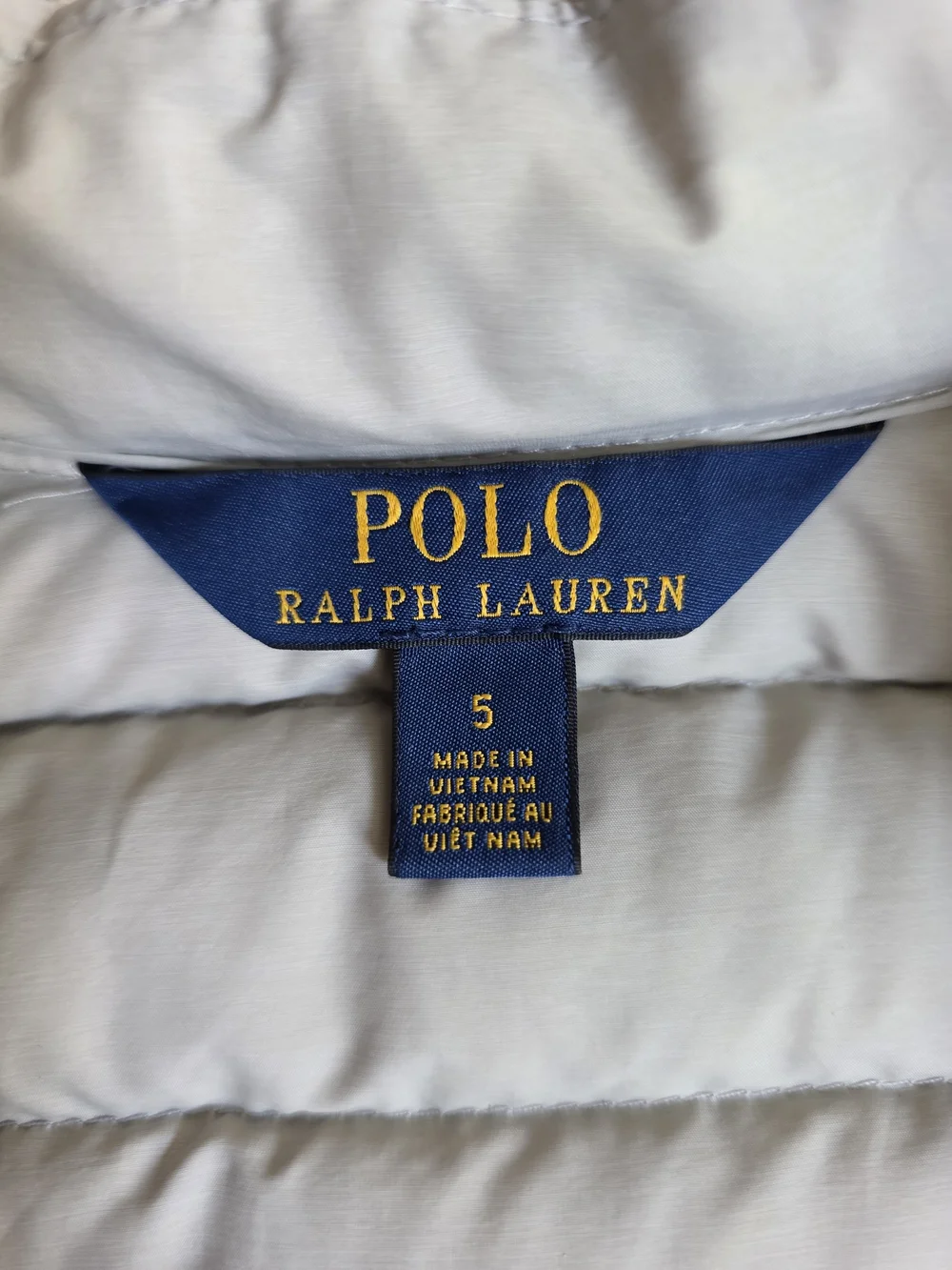 Polo by Ralph Lauren Light Gray Puffer Vest with Navy Pony